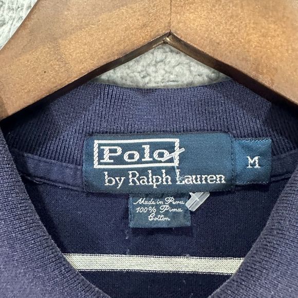 Ralph Lauren Polo Shirt Adult medium blue Pony pima cotton Preppy Casual Mens - Picture 3 of 8